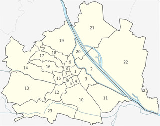 Carte des quartiers, districts et arrondissements de Vienne