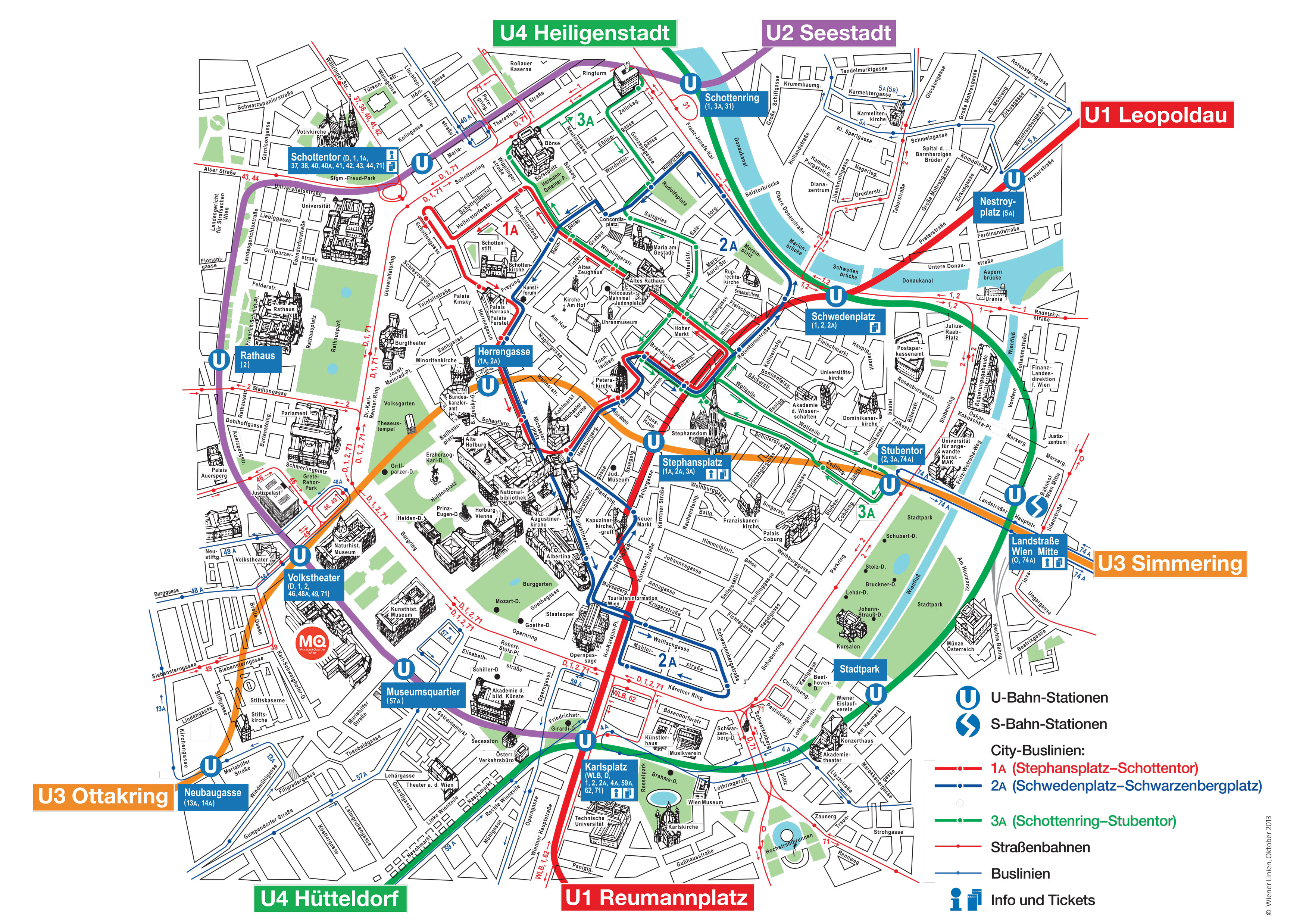 carte touristique vienne autriche Plan et carte touristique de Vienne : monuments et circuits