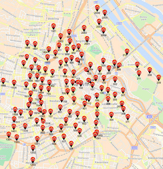 Carte des stations Citybike de Vienne