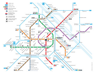Carte du reseau Wiener Linien de metro et u bahn de Vienne